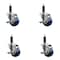 Service Caster 3'' Blue Poly Swivel 1'' Expanding Stem Caster Set with Brake, 4PK SCC-EX20S314-PPUB-BLUE-TLB-1-4 - alternate 1